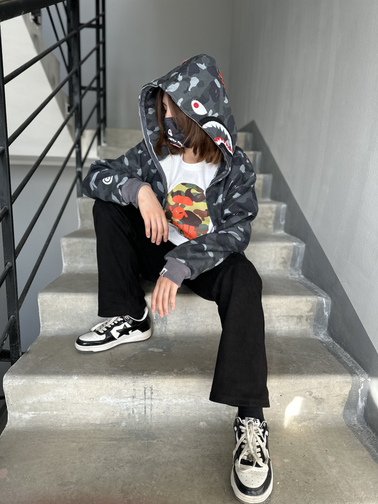 Толстовка A BATHING APE детская с капюшоном / Худи детская с начесом / Толстовка детская  #1