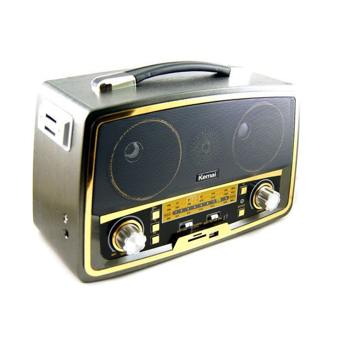 Радиоприемник в ретро стиле MD-1701BT FM, Bluetooth, USB, SD с аккумулятором  #1