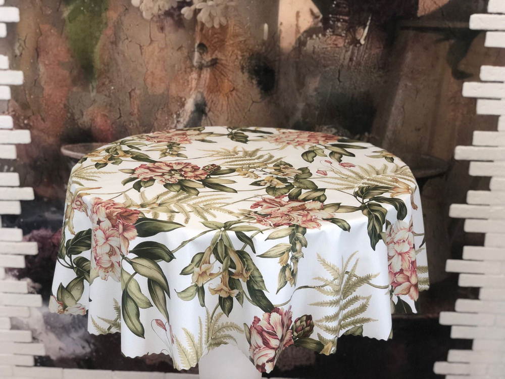 Скатерть клеенка овальная 120*160 см Амазония водоотталкивающая ...