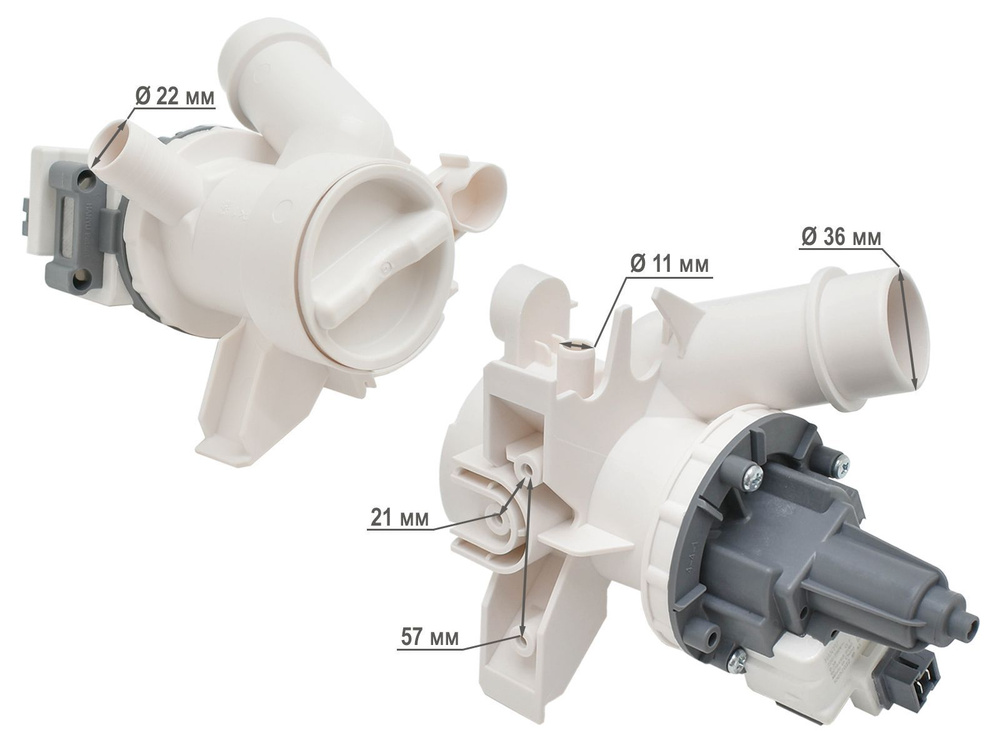 Помпа (сливной насос) в сборе с улиткой для стиральной машины CANDY ...
