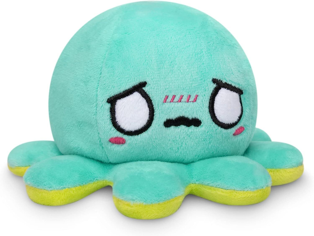 TeeTurtle The Original Reversible Octopus Plushie Black Rainbow