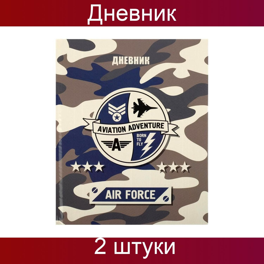 Дневник универсальный Calligrata для 1-11 классов, Самолет, твердая обложка 7БЦ, 40 листов, 2 штуки  #1