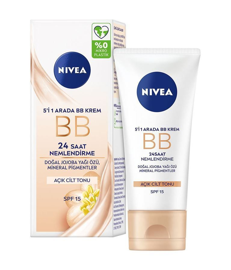 Nivea Essentials Bb Cream Spf15,24-часовое увлажнение, сияние светлый тон дневной крем для ухода за лицом #1