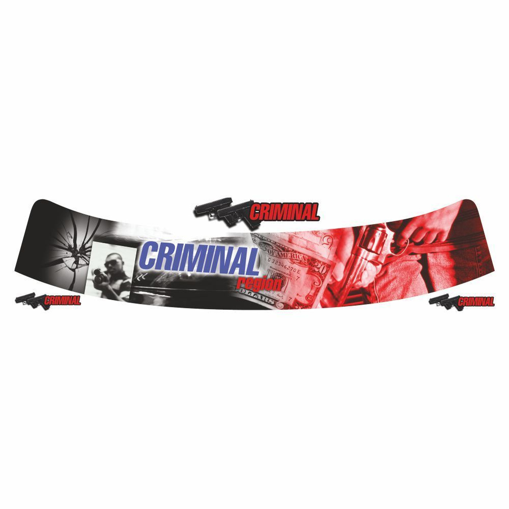 полоса на лобовое стекло ВАЗ - 2110 "СRIMINAL", 1220х270мм, Арт рэйсинг ...