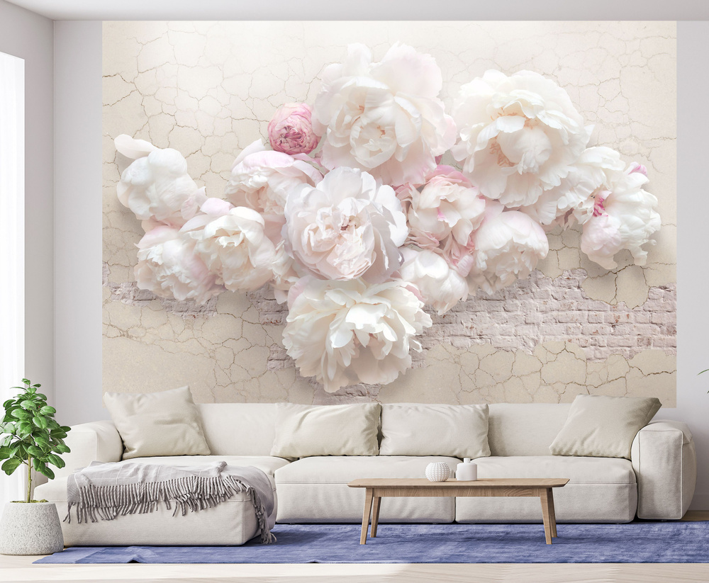 Стеновая 3D панель Цветы FLOWERS из полиуретана