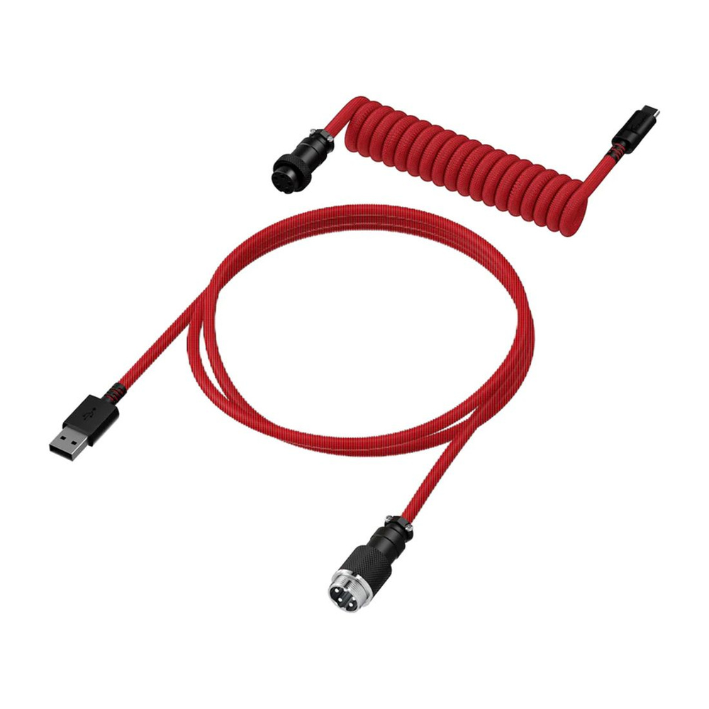 HyperX Провод для механической клавиатуры USB-C Coiled Cable Red-Black  6J677AA купить по низкой цене: отзывы, фото, характеристики в  интернет-магазине Ozon (1061717166)