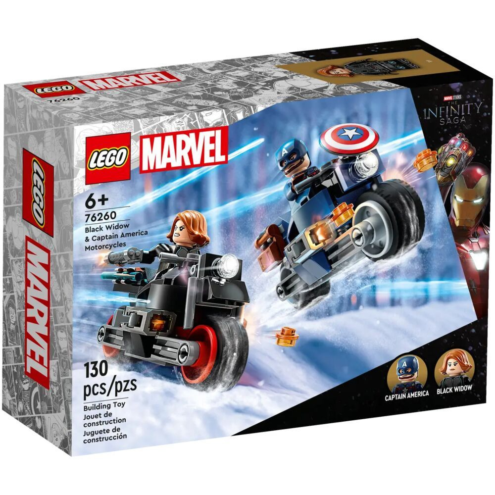 Конструктор LEGO Super Heroes Marvel Черная вдова и Капитан Америка на  мотоциклах 76260 - купить с доставкой по выгодным ценам в интернет-магазине  OZON (1183956334)