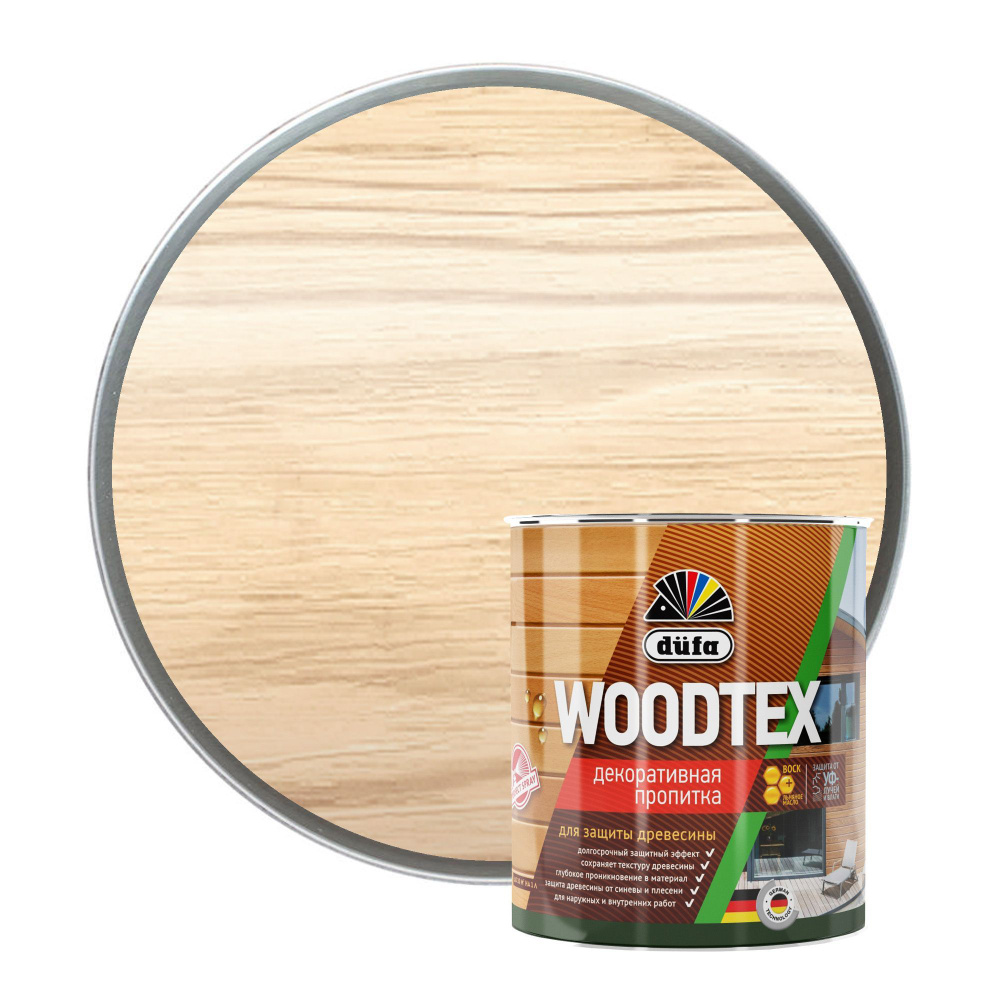 Пропитка декоративная для защиты древесины алкидная Dufa WOODTEX бесцветная 0,9 л  #1