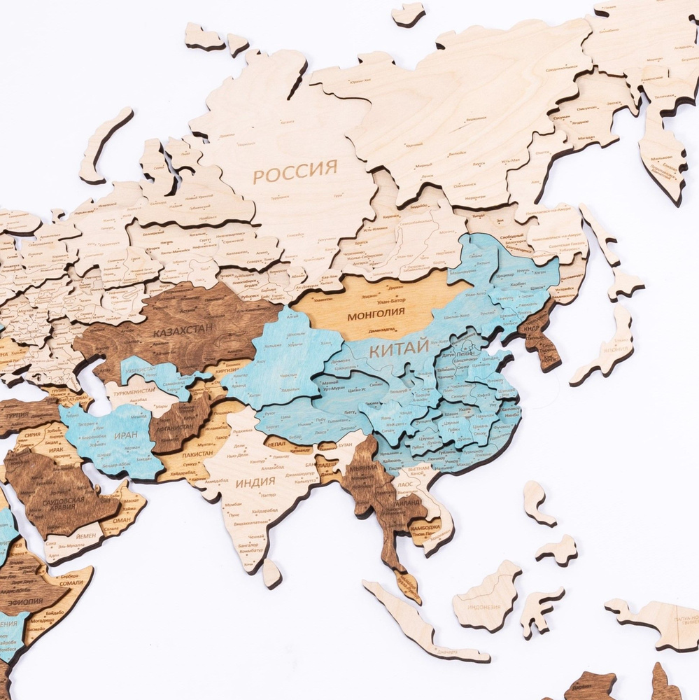 Украшение настенное интерьерное «Woodpecker Craft» Карта мира из деревамногоуровневая - купить по доступным ценам в интернет-магазине OZON(613164392)
