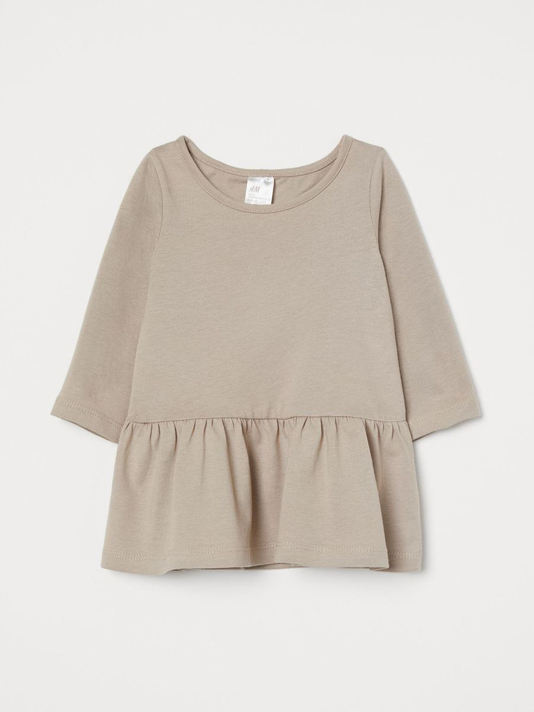 Платье для девочки H&M, цвет: бежевый. 624537006. Размер 80, Девочки ...