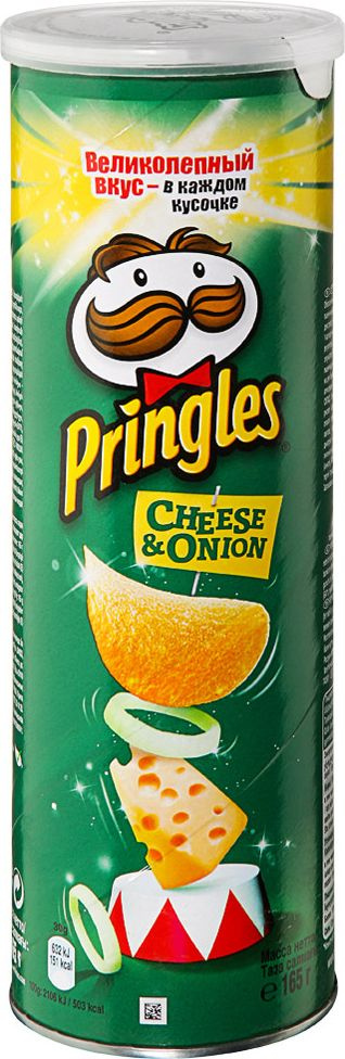 Чипсы картофельные Pringles со вкусом сыр и лук, 165 г #1