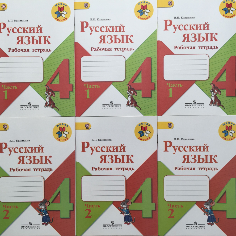 Канакина Русский язык 4 класс Школа России Рабочая тетрадь 3 комплекта из  двух частей | Канакина Валентина Павловна