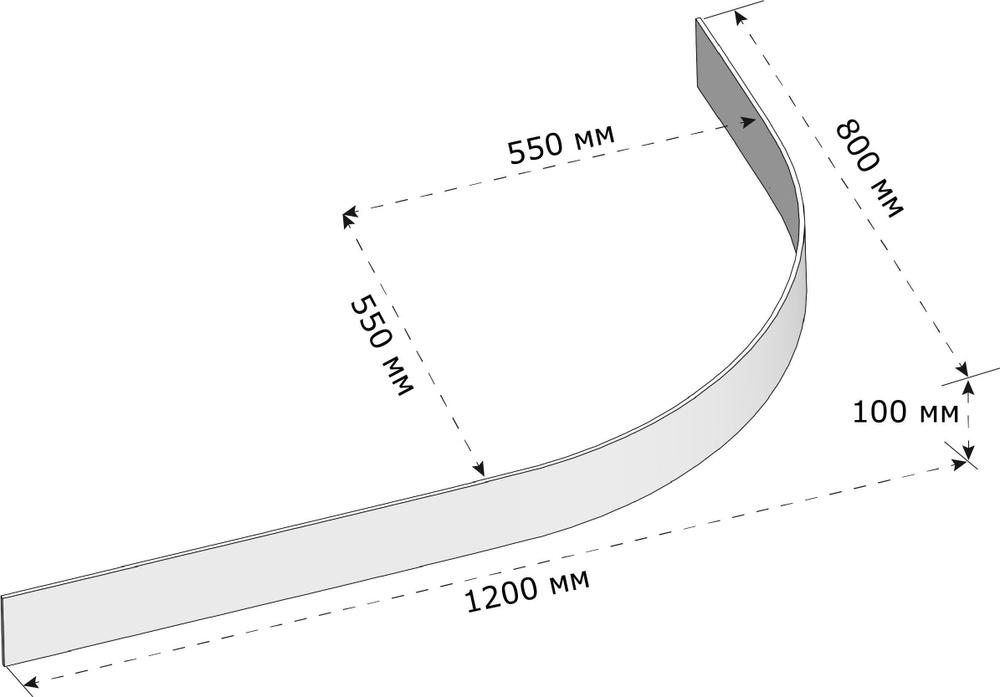 Панель душевого поддона Form 1/4 круга полистирол 120x80 см БЕЗ ПОДДОНА  #1