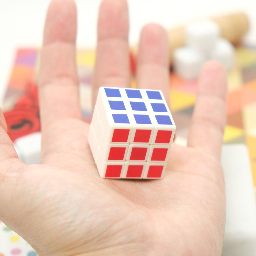 Кубик рубика 3х3 QiYi MoFangGe 3x3x3 mini 3см Белый / Головоломка для ...