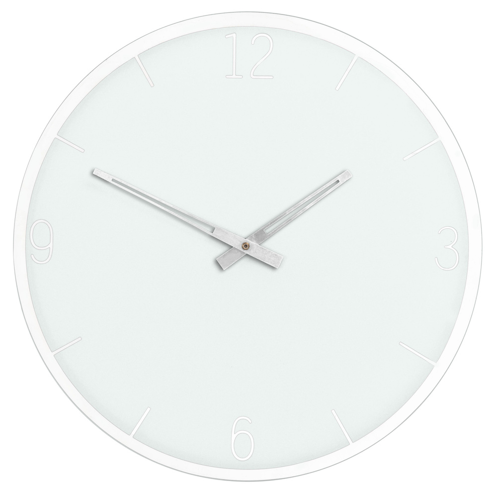 Настенные часы, муранское стекло, МИНИМАЛИЗМ, 35 см, белые 6249 ...