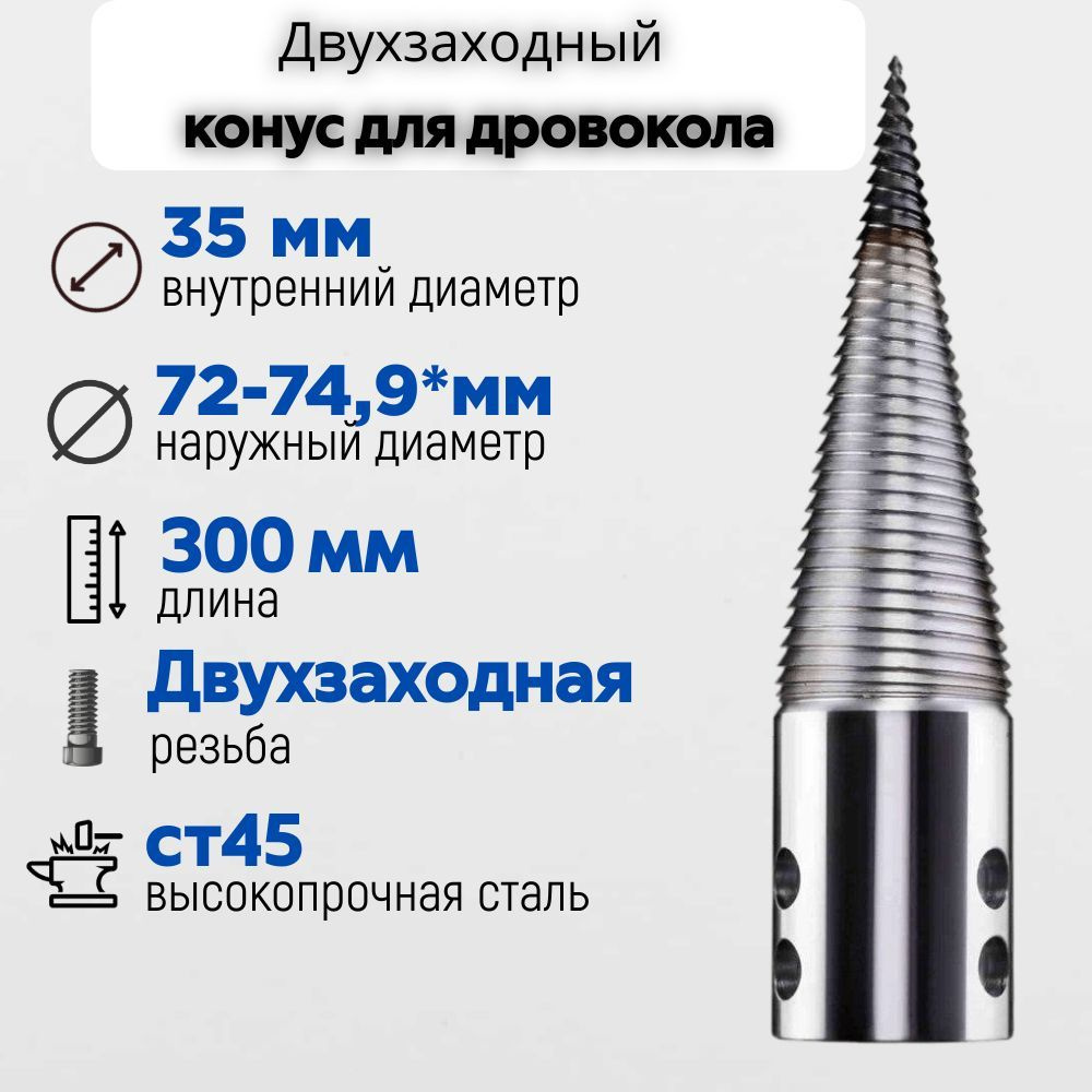 Сборка винтового дровокола для разделывания крупных чурок на мелкие дрова в виде конусной морковки