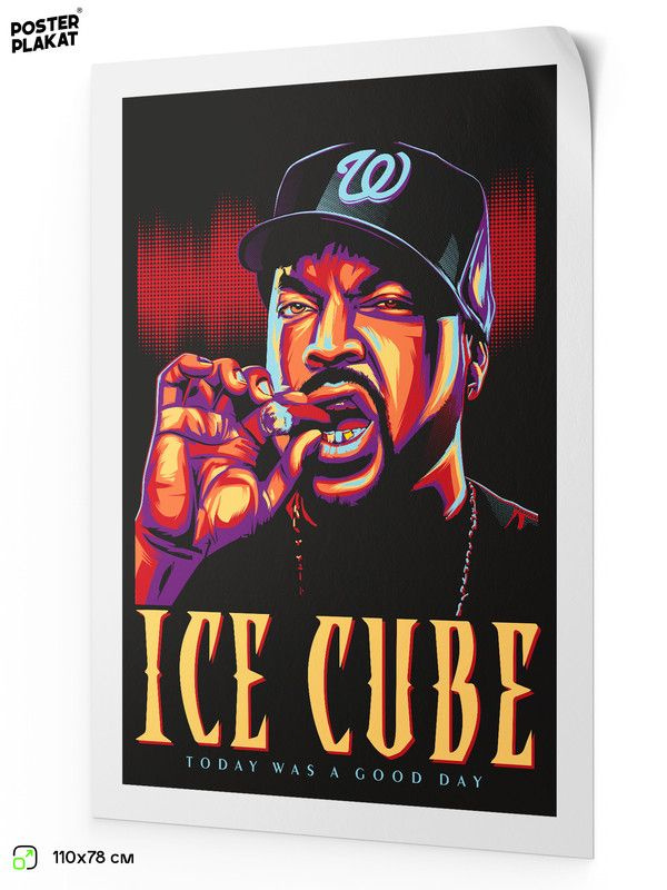 Постер ICE CUBE Айс Куб на стену для интерьера, музыкальный, хип-хоп артисты, рэп, 110х78 см, Постер #1