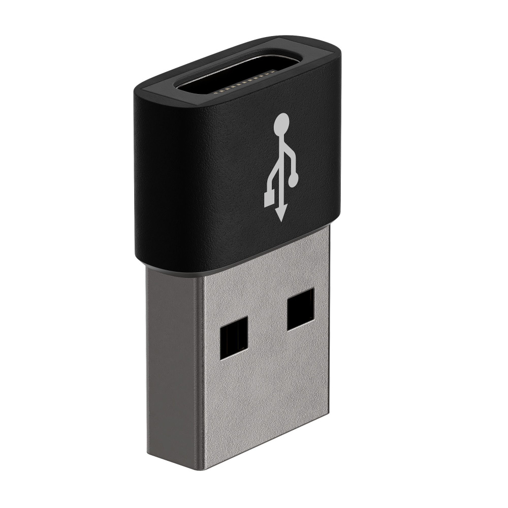Адаптер переходник USB (M) - Type-C (F) GSMIN A62, 2 штуки (Черный ...