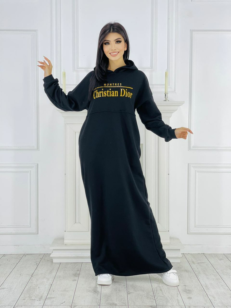 Платье худи мусульманское с начесом, Женский, Зима, размер 48, 42, материалФутер трехнитка — купить в интернет-магазине OZON (1238658415)