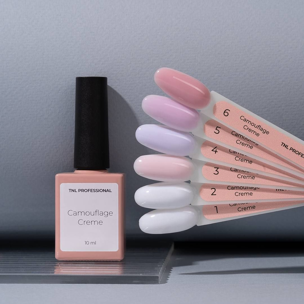 TNL, Camouflage Creme - Гель лак для ногтей, маникюра камуфлирующий. Набор №1 (6 оттенков по 10 мл) #1