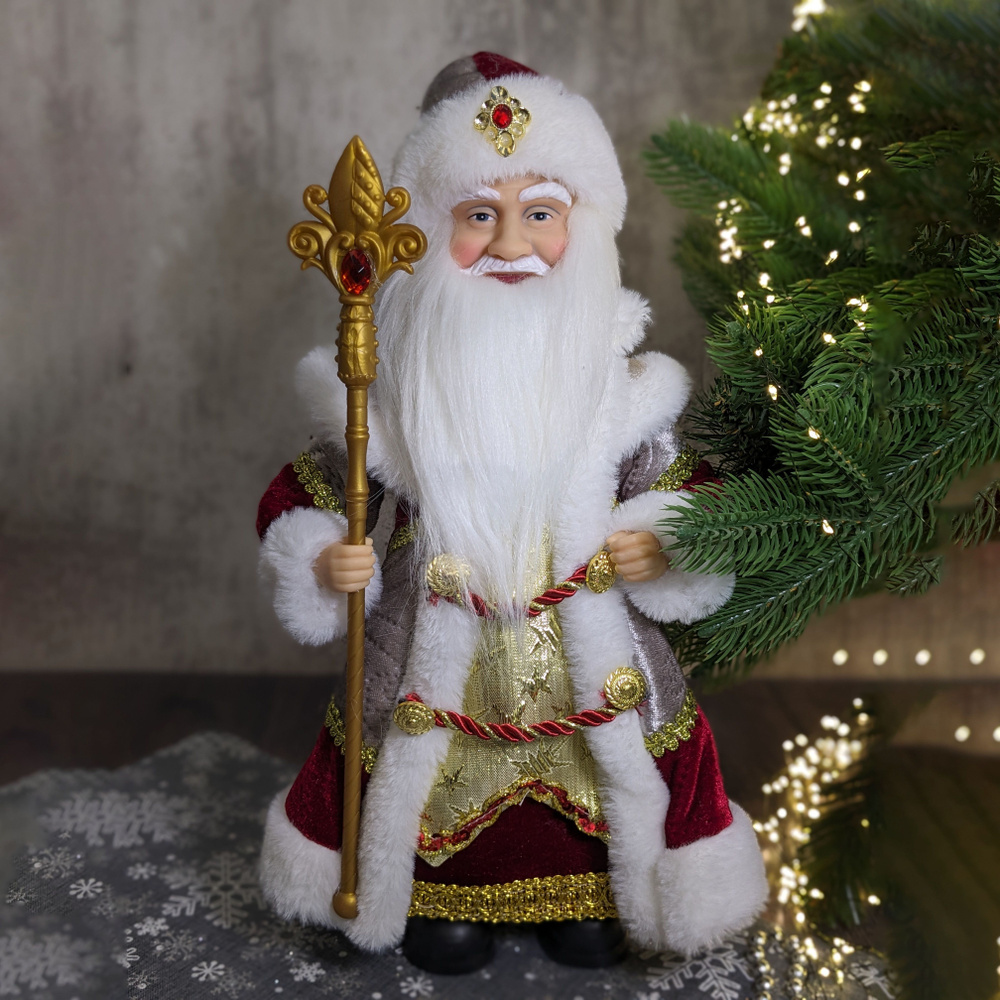 Новогодняя фигурка под елку Дед Мороз 30 см. Дед Мороз под елку.  #1