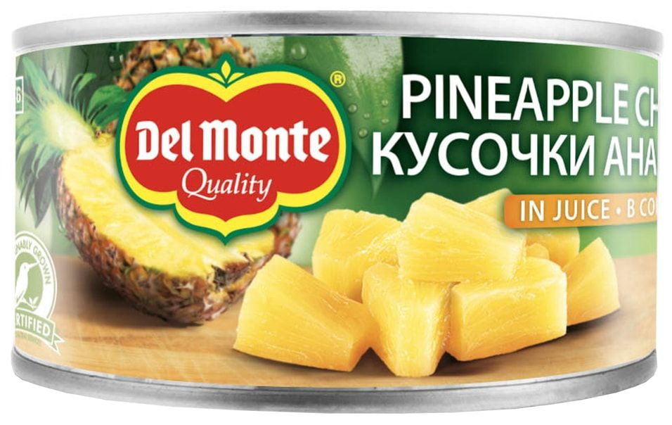 Ананасы Del Monte кусочки в соке 230г х2шт #1