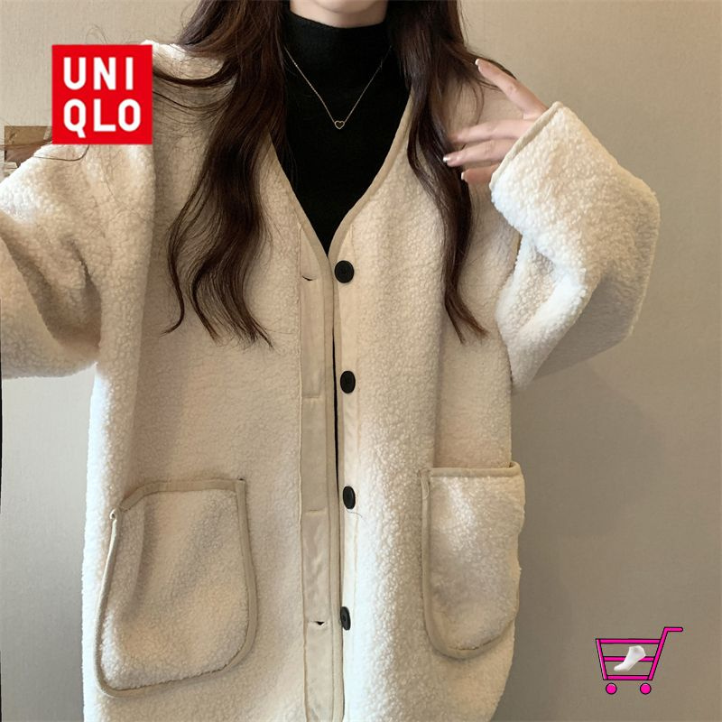 Пальто Uniqlo, Зима, размер 44, цвет светло-бежевый, Полиэстер - купить ...