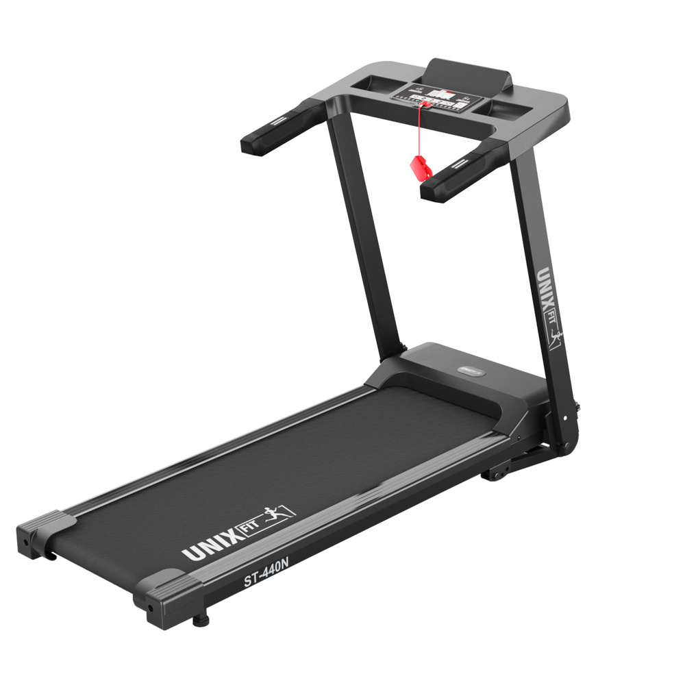 Беговая дорожка UNIXFIT ST-440N Black электрическая для дома складная,  компактная, ультратонкая, с регулировкой угла наклона, домашний  кардиотренажер ...