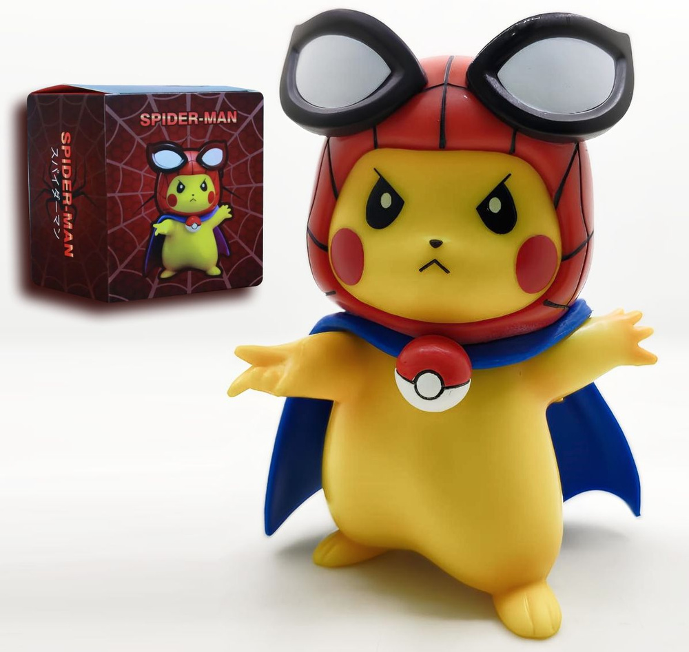 Фигурка Покемон Пикачу Человек Паук / Pokemon Pikachu Spider Man (10см ...