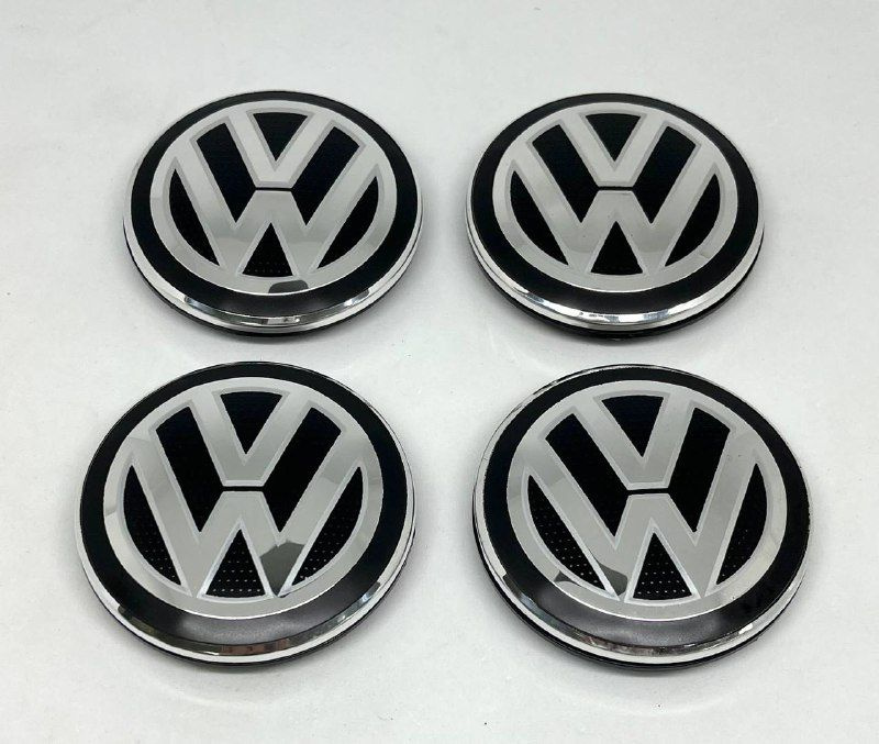 Колпачки на литые диски volkswagen 65 mm 4 шт черный #1