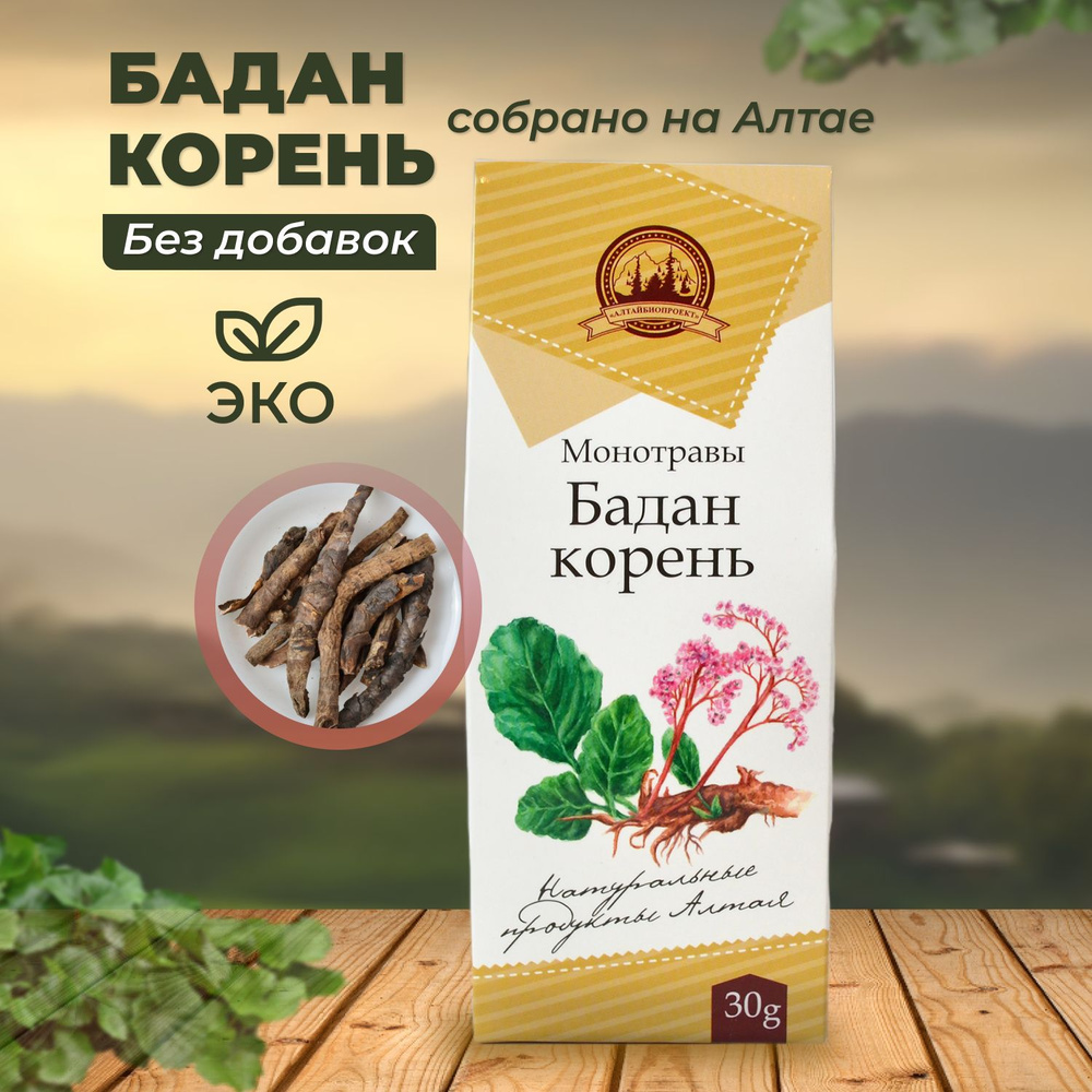 Бадан корень 30г, Натуральные продукты Алтая Монотравы для здоровья, Чайный  тонизирующий напиток от простуды и стоматита противовоспалительный - купить  с доставкой по выгодным ценам в интернет-магазине OZON (1271260745)