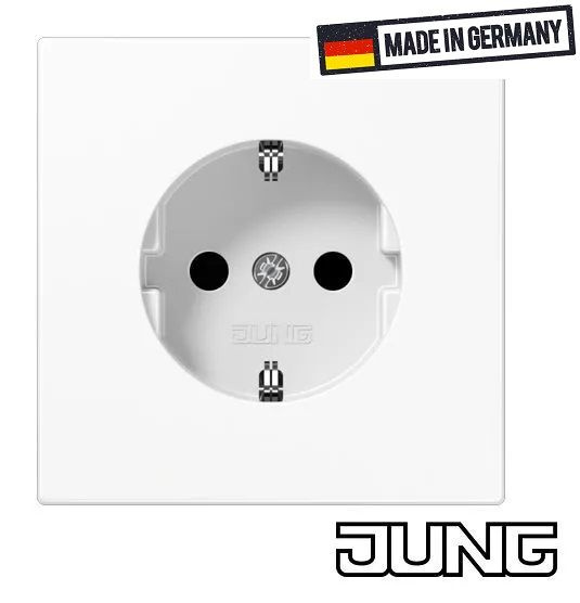 Розетка Jung LS 990 белый глянец с заземлением 70x70 16A/250B LS1520WW 1шт  #1