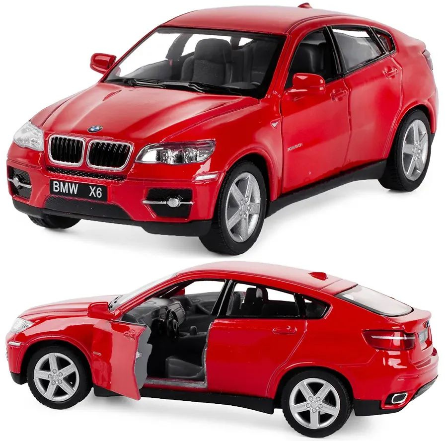 KT5336D Машинка металлическая BMW X6, Kinsmart 1:38, инерционная, красный  цвет - купить с доставкой по выгодным ценам в интернет-магазине OZON  (1298338053)