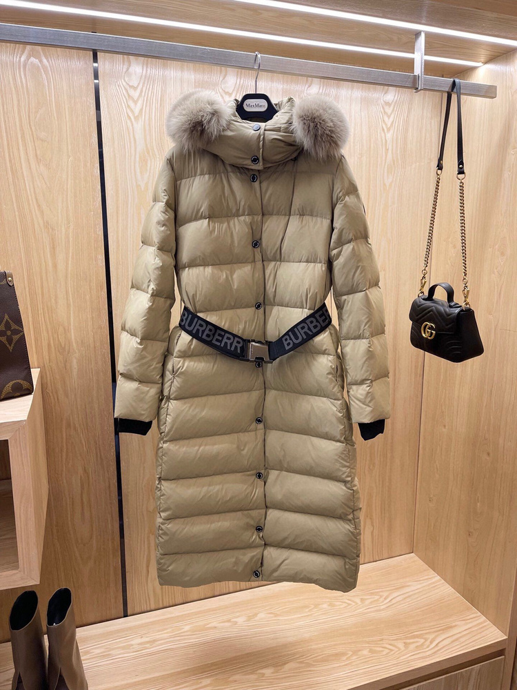 Burberry long hotsell down coat