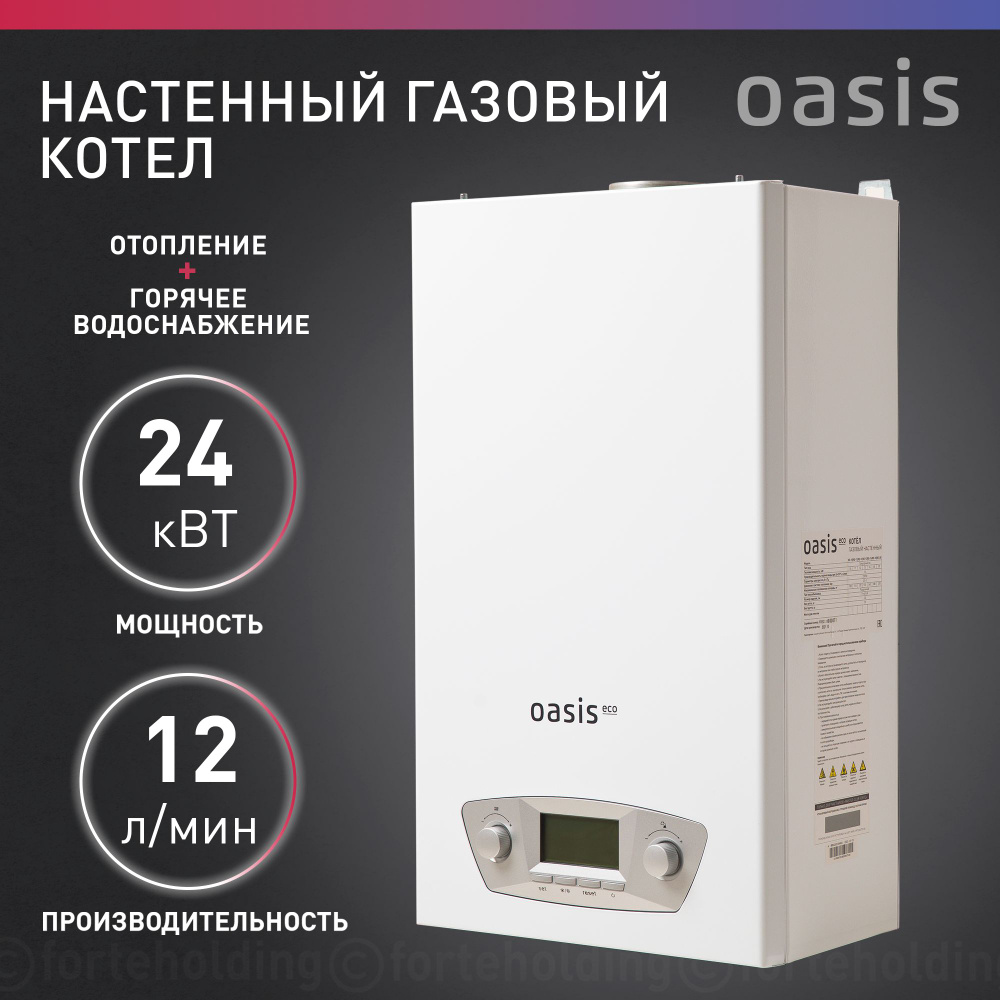 Газовый котел Oasis 24 кВт Газовые котлы_белый_серый - купить по выгодной  цене в интернет-магазине OZON (1293517870)