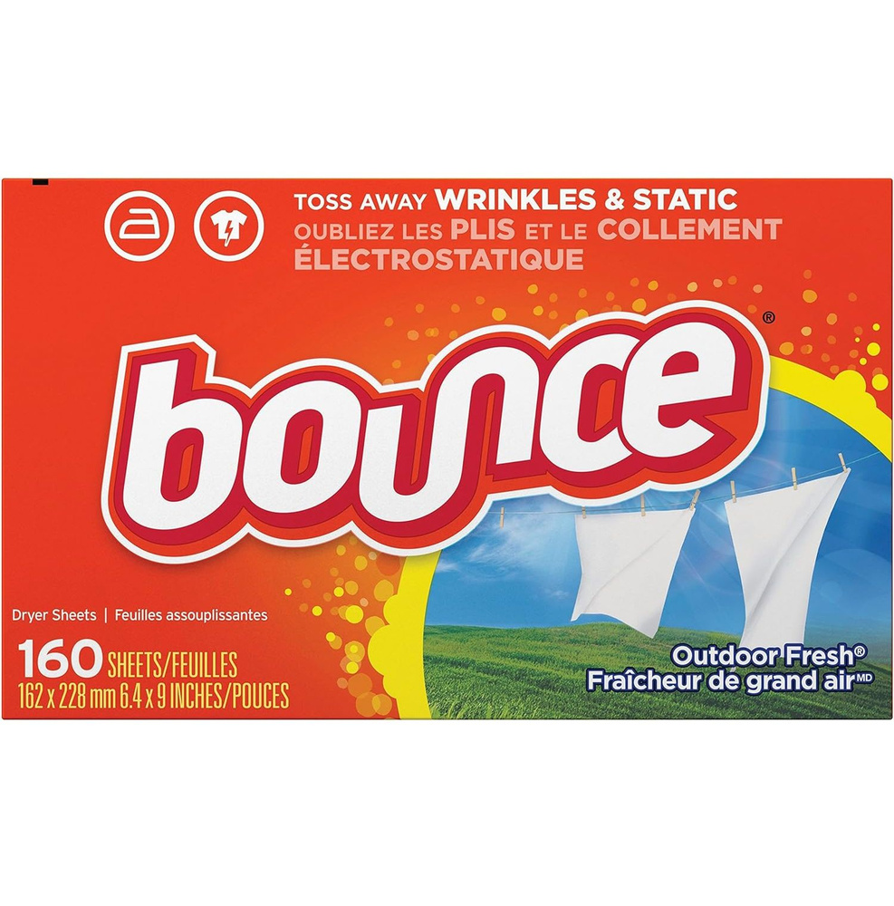 Bounce Сушильные листы салфетки для сушки белья для сушильных машин,  кондиционер для смягчения ткани, аромат свежести, 160 листов - купить с  доставкой по выгодным ценам в интернет-магазине OZON (1335201818)