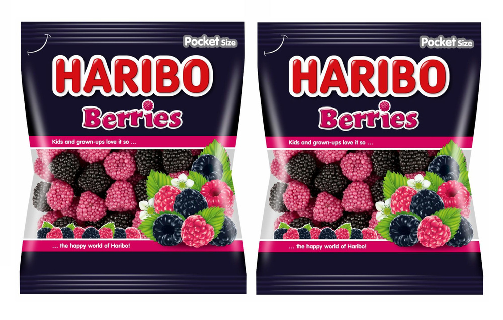 Мармелад жевательный Haribo Berries / Харибо со вкусом малины и ежевики 2 шт по 100 гр. (Испания)  #1