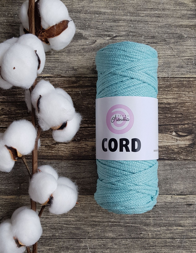 Шнур хлопковый для вязания 4мм 100м Мята без сердечника - купить с ...