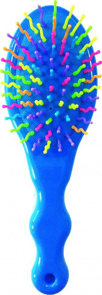 Iron Style Расческа для волос массажная, овальная с разноцветными зубчиками, с зеркалом, 18 см  #1