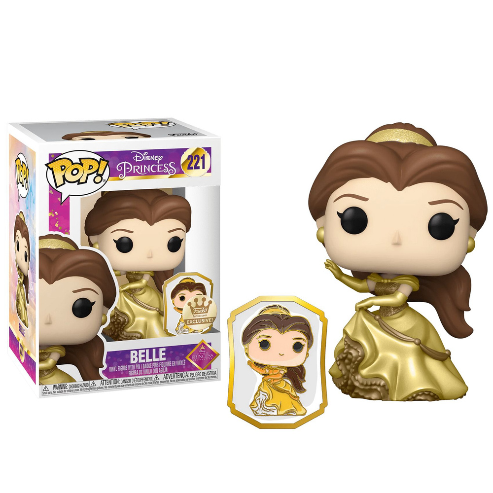 Фигурка Funko Pop! Belle Gold with Pin (Фанко Поп Белль в золотом со  значком из мультфильма Красавица и Чудовище) - купить с доставкой по  выгодным ценам в интернет-магазине OZON (1380497156)