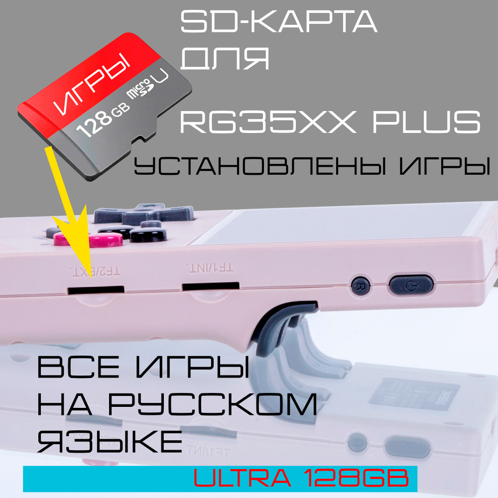 SD-карта 128GB для Anbernic RG35XX plus, RG35XX h, с установленными играми  на русском языке. - купить с доставкой по выгодным ценам в  интернет-магазине OZON (1384017884)