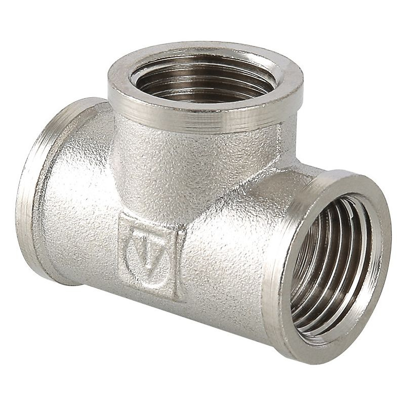 Тройник VALTEC 1/2" ВВВ, лат.никелир, VTr.130.N.0004. Комплект 9 шт. #1