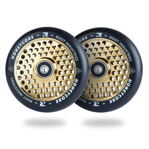 Колёса для самоката Root Industries Honeycore Wheels 110x24mm (2шт) Black/Gold #1