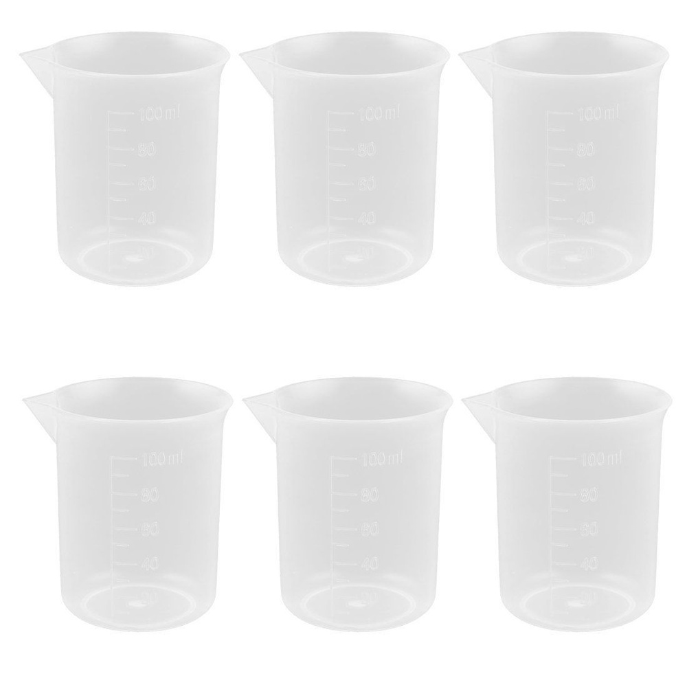 Лабораторная градуированная мерная чашка емкостью 100 мл, 6 шт ...
