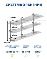Полки настенные навесные металлические для кладовки