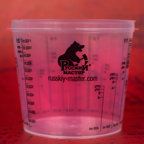 Емкость пластиковая для замешивания красок 1400 мл с делениями ...