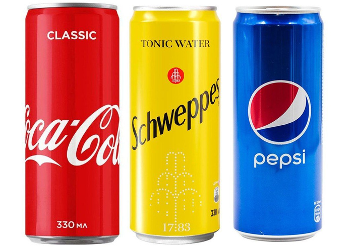 Набор газированных напитков Кока-Кола, Швепс Тоник, Пепси - купить с ...