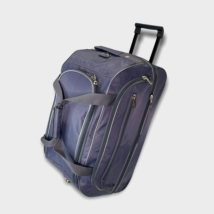 Сумка на колесах Дорожная Цвет Серая Жатка Клеточка "Дом чемоданов" 429 ...