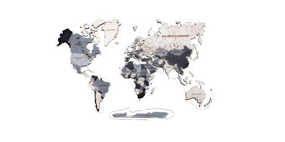 Карта мира из дерева МастерКарт.