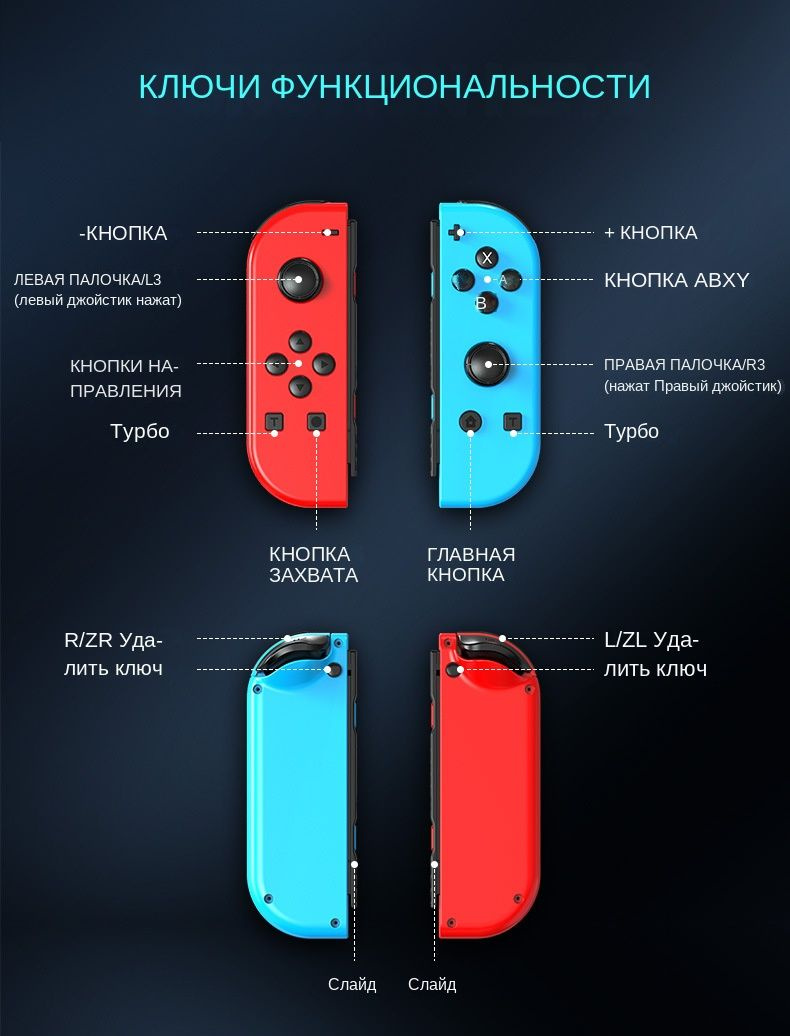 Геймпад, для Nintendo Switch, синий, красный - купить по выгодной цене ...